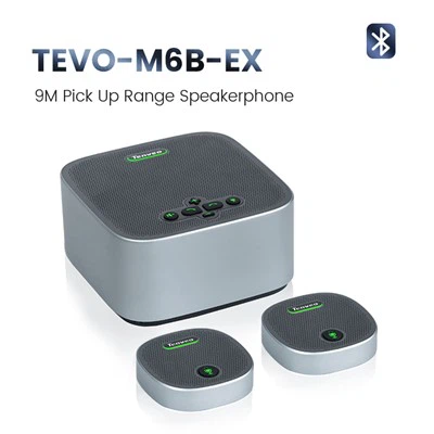 Meicroffon Cynhadledd Di -wifr Siaradwr Bluetooth gyda 2 feicroffon ehangu